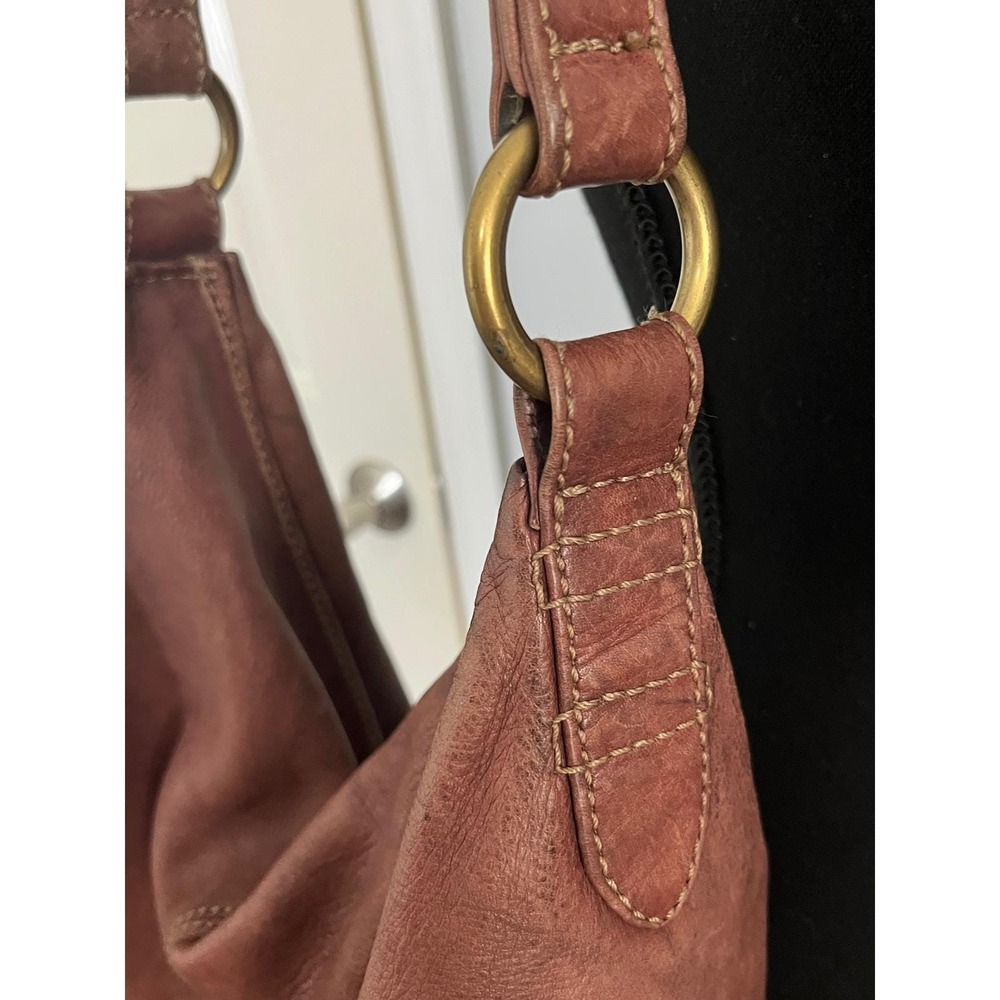 Frye Campus Hobo/Shoulder Bag Distressed Walnut Slouchy Western - Picture 7 of 14